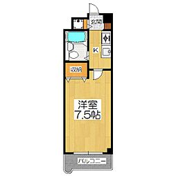 四ノ宮コート 4階1Kの間取り