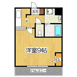 LEO VIVACE 5階1Kの間取り