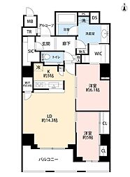 グランドメゾン京都御池通 2LDKの間取図画像