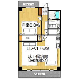 ルネスパレス西野 1LDKの間取図画像