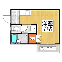 つかさハイツ ワンルームの間取図画像