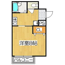 ベルコート94 1Kの間取図画像