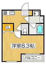 COLORLY Life長岡京 1Kの間取図画像