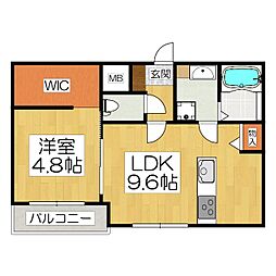 Cocowa Le Hal 1LDKの間取図画像