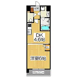 トラストコート京都山科三条 1DKの間取図画像