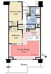 パークホームズ駒沢ザレジデンス 1SLDKの間取図画像