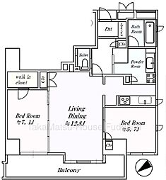 ソプラタワー 2LDKの間取図画像
