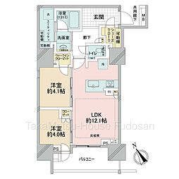 PROUD五反田 2LDKの間取図画像