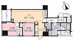 インプレストタワー芝浦エアレジデンス 2LDKの間取図画像