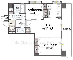 ビューネ渋谷桜丘 2LDKの間取図画像