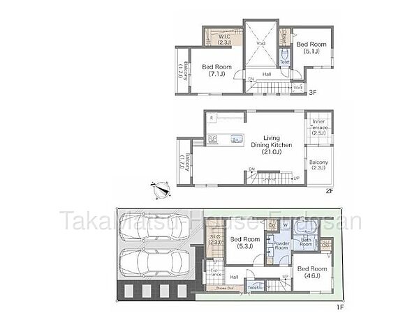 建物プラン例A／4LDK・延床面積115.08?、建物価格2、410万円。※別途、付帯工事費・外構工事費等がかかります。