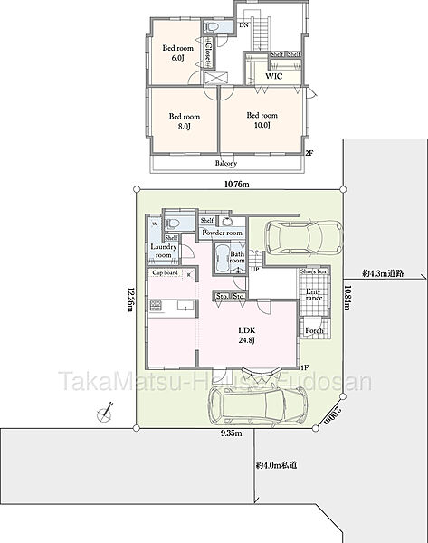 駐車2台可能建物面積：127.19?（約38.47坪）間取：3LDK