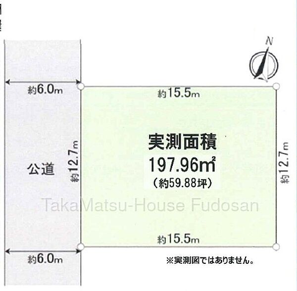約59坪　間口12.7mの整形地