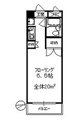 メゾン石川 ワンルームの間取図画像