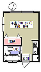 長谷見アパート ワンルームの間取図画像
