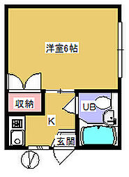 グリーンリッチ太子堂 1Kの間取図画像