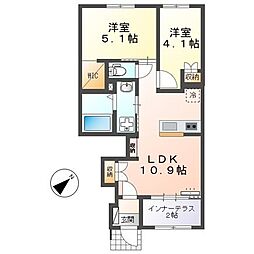 フローラリア原 2LDKの間取図画像