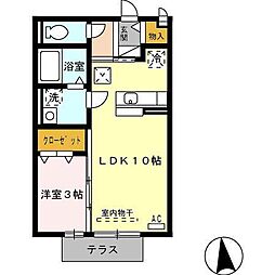 ハイコンプリートI 1LDKの間取図画像