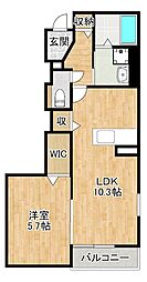 センターハウス壱 1LDKの間取図画像
