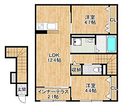 ヴィオラ本鳥栖 2LDKの間取図画像