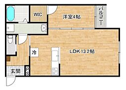 ココ・ルーク 1LDKの間取図画像