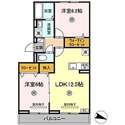 ケイ・ハイム 2LDKの間取図画像