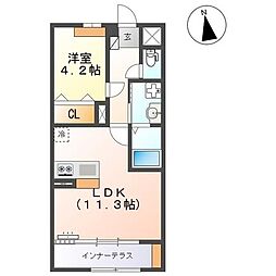 ソラーレ鳥栖 1LDKの間取図画像