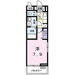 カーサ・ミスミヤ3 1Kの間取図画像