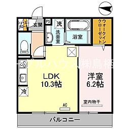 トロイス　フィル 1階1LDKの間取り