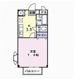 フロンテージ 1階1Kの間取り