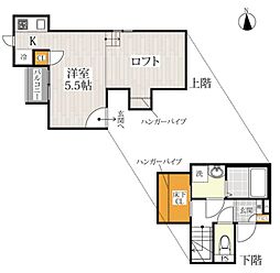 CB鳥栖フェリシア 2階1Kの間取り
