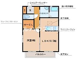 カサディモカ 1階1LDKの間取り