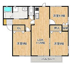 エランドール 3LDKの間取図画像