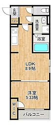 (仮)BRAVEBASE宿町 1LDKの間取図画像