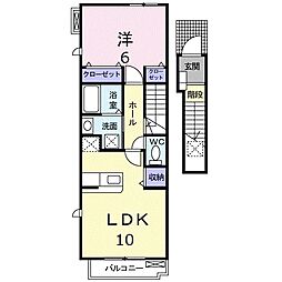 フレグランス一番館 1LDKの間取図画像