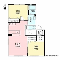 バリュージュシオンC 2LDKの間取図画像
