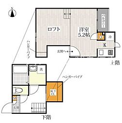 CB鳥栖ルミナス 1Kの間取図画像