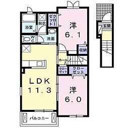 ミラクル・メゾン 2LDKの間取図画像