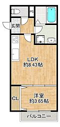 本町1丁目新築アパート 1LDKの間取図画像