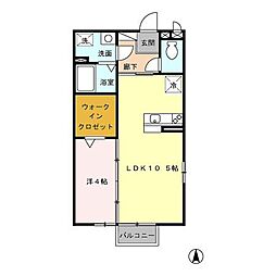 クレールコート 1LDKの間取図画像