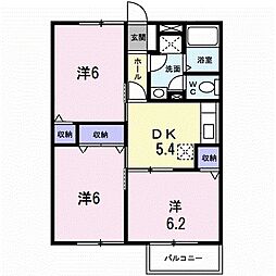 メゾンウィロー 3DKの間取図画像
