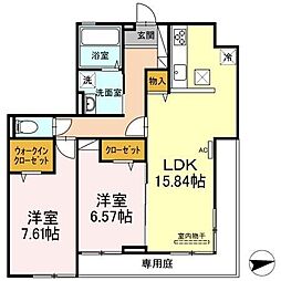 九州ハイツ 2LDKの間取図画像