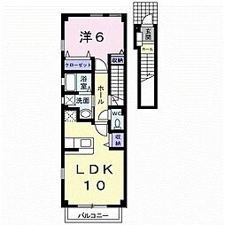 ローレルツインB 1LDKの間取図画像