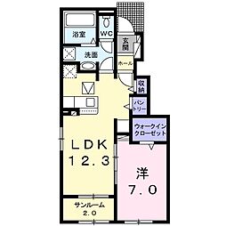 パールマリン1 1LDKの間取図画像