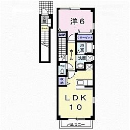 ローレルツインB 1LDKの間取図画像