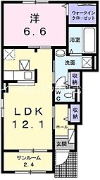 グレイス1 1LDKの間取図画像