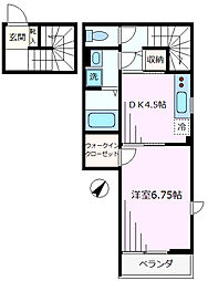 東急池上線 戸越銀座駅 徒歩6分の賃貸アパート 3階1DKの間取り
