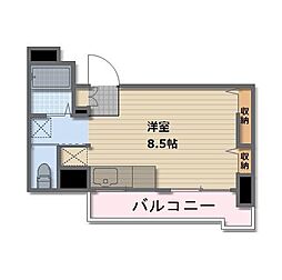 JR信越本線 長野駅 徒歩4分の賃貸マンション 5階ワンルームの間取り