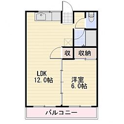 JR信越本線 長野駅 3.5kmの賃貸アパート 1階1LDKの間取り