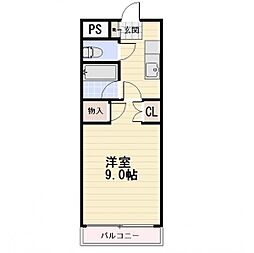JR信越本線 長野駅 バス20分 松岡宮前停下車 徒歩8分の賃貸マンション 2階1Kの間取り
